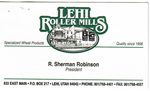 File: 'Lehi Roller Mills, R Sherman Robinson business card'